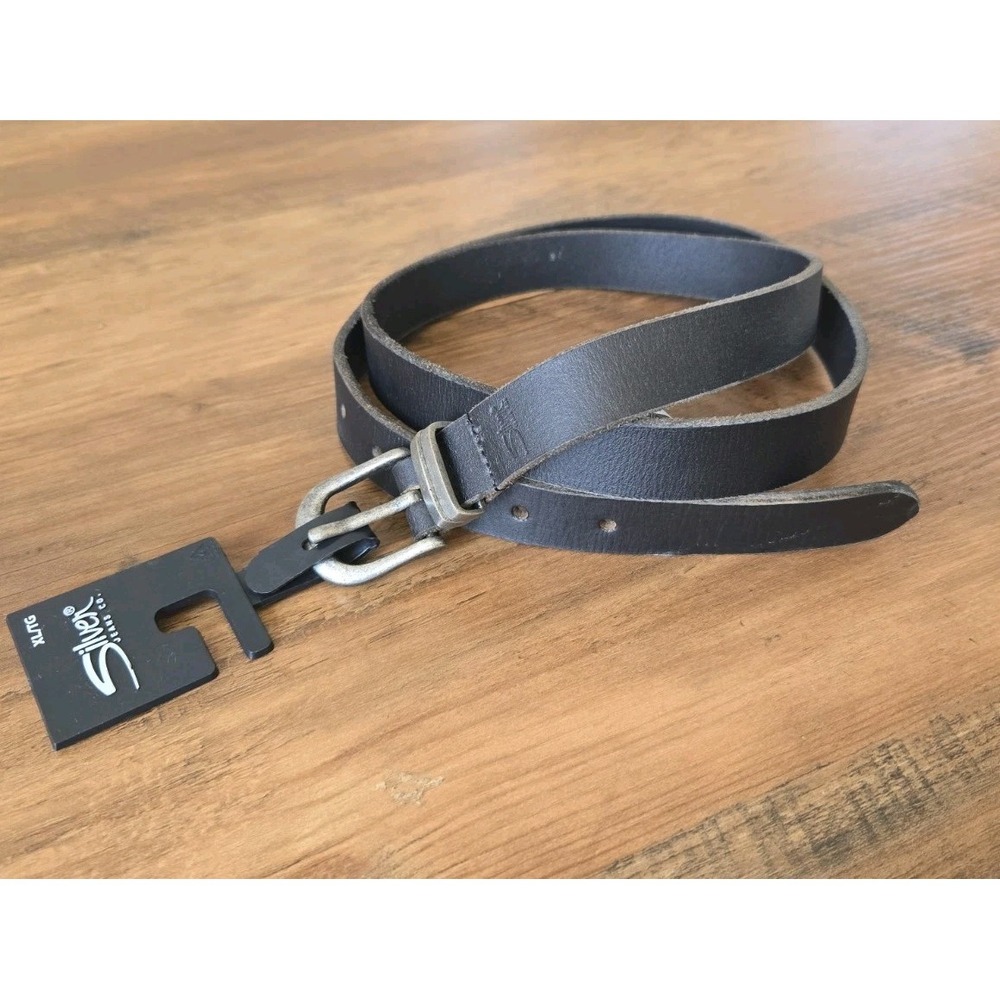 Silver Jeans Co. Ladies Black Genuine Leather Belt Silver Buckle XL 37-43 NWT